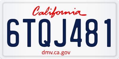 CA license plate 6TQJ481