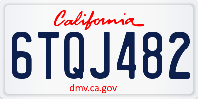 CA license plate 6TQJ482