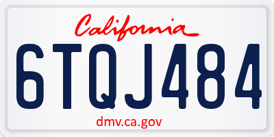 CA license plate 6TQJ484