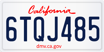 CA license plate 6TQJ485