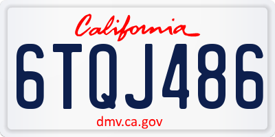 CA license plate 6TQJ486