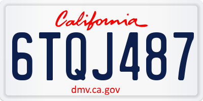 CA license plate 6TQJ487