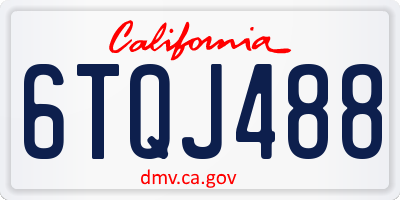 CA license plate 6TQJ488