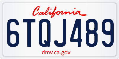 CA license plate 6TQJ489