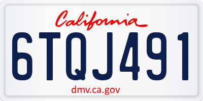 CA license plate 6TQJ491