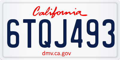 CA license plate 6TQJ493