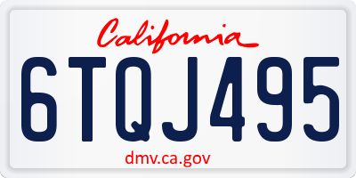 CA license plate 6TQJ495