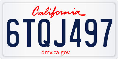 CA license plate 6TQJ497