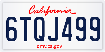 CA license plate 6TQJ499