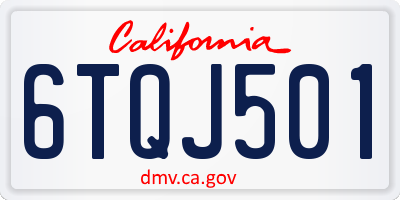 CA license plate 6TQJ501
