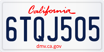CA license plate 6TQJ505