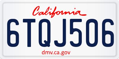 CA license plate 6TQJ506