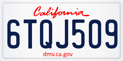 CA license plate 6TQJ509