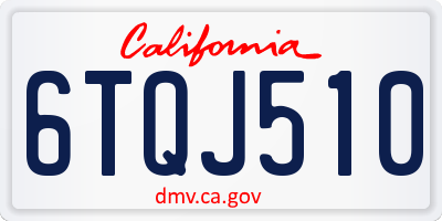 CA license plate 6TQJ510