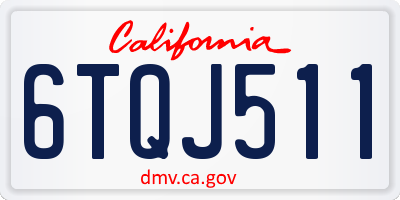 CA license plate 6TQJ511