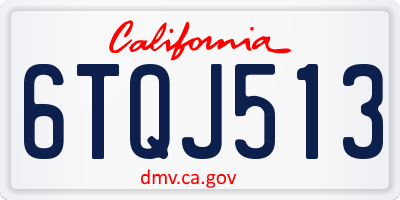 CA license plate 6TQJ513