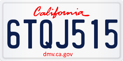 CA license plate 6TQJ515