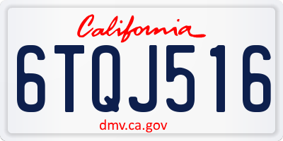 CA license plate 6TQJ516