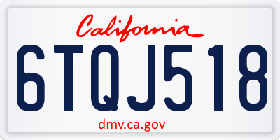 CA license plate 6TQJ518