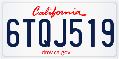 CA license plate 6TQJ519