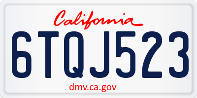 CA license plate 6TQJ523