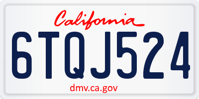 CA license plate 6TQJ524