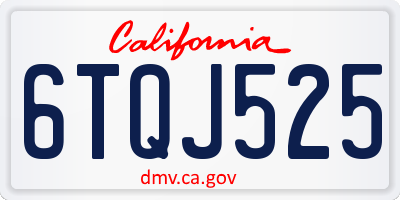 CA license plate 6TQJ525