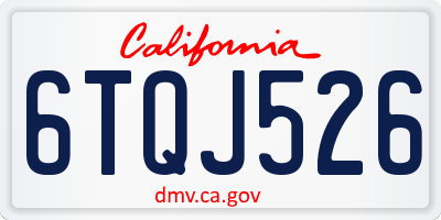 CA license plate 6TQJ526