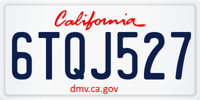 CA license plate 6TQJ527