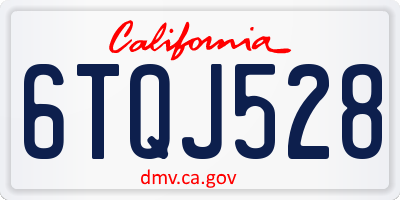 CA license plate 6TQJ528