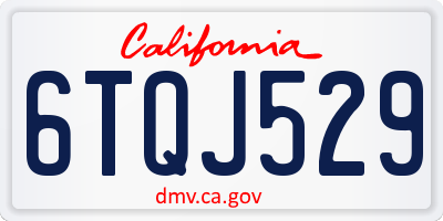 CA license plate 6TQJ529