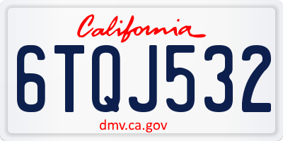 CA license plate 6TQJ532