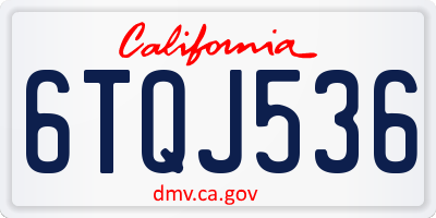 CA license plate 6TQJ536