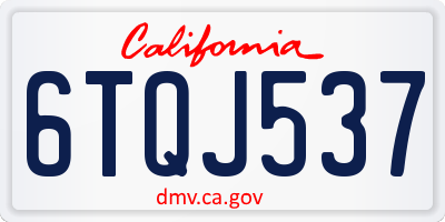 CA license plate 6TQJ537