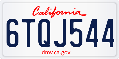 CA license plate 6TQJ544