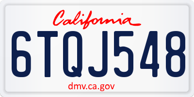 CA license plate 6TQJ548