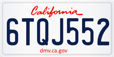 CA license plate 6TQJ552