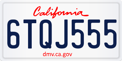 CA license plate 6TQJ555