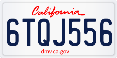 CA license plate 6TQJ556