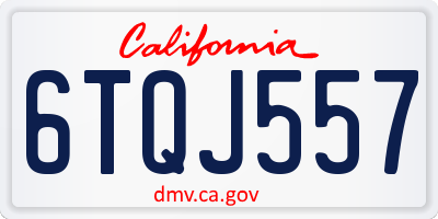 CA license plate 6TQJ557