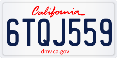 CA license plate 6TQJ559