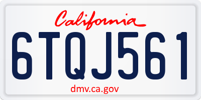 CA license plate 6TQJ561
