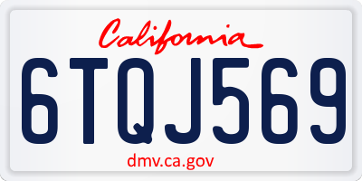 CA license plate 6TQJ569