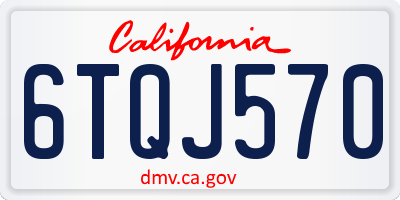 CA license plate 6TQJ570