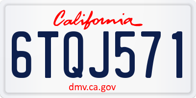 CA license plate 6TQJ571