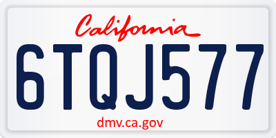 CA license plate 6TQJ577