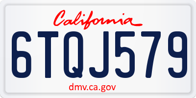 CA license plate 6TQJ579