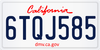 CA license plate 6TQJ585