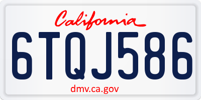 CA license plate 6TQJ586