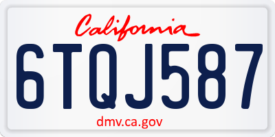 CA license plate 6TQJ587